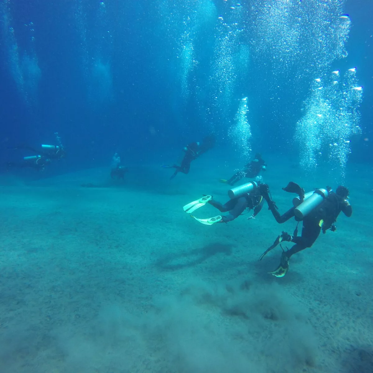 Divers underwater is like meditation especially when your buoyancy is under control.