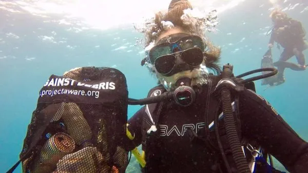 aware clean up dive scuba center asia