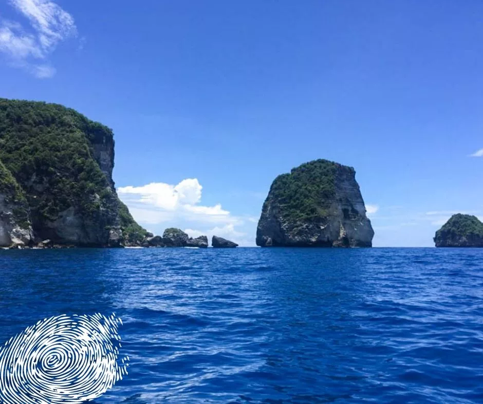 manta point dive site above the water