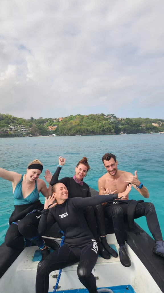 Scuba Center Asia PADI CD Kazi and her IDC candidates at the July Lembongan IDC