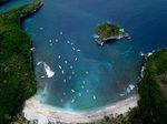 drone shot of dive site crystal bay
